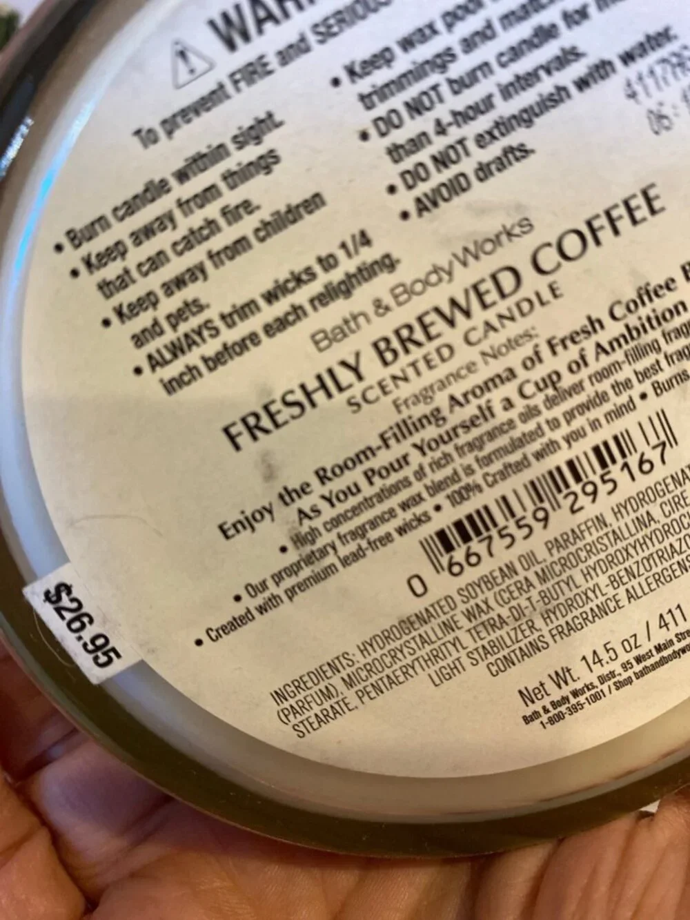 “Freshly Brewed Coffee” Bath & Body Works NEW 3 Wick Candle